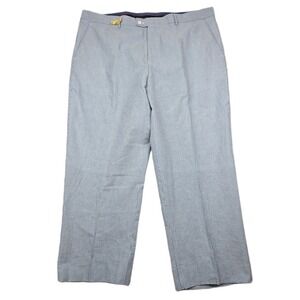 Linea Uomo Seersucker Pants Mens 42x26 Blue White Cotton Blend Striped Trousers